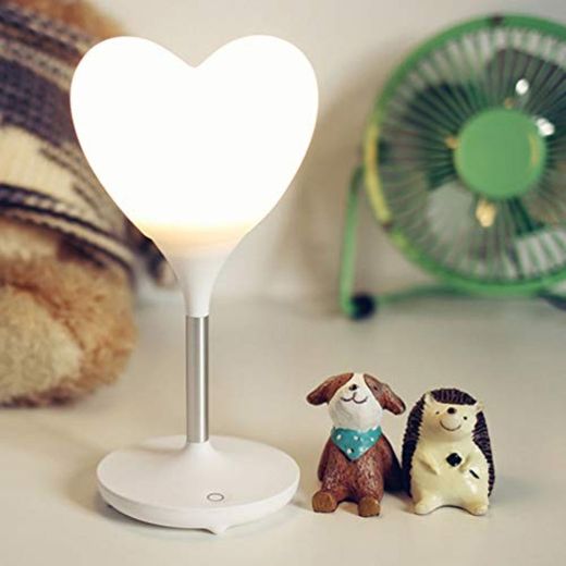 Uonlytech Luz de Noche en Forma de Corazón Lámpara de Mesa de Corazón Creativo para Niñas Bebé Cumpleaños Día de San Valentín Decoración para El Hogar Dormitorio Sala de Estar Vivero