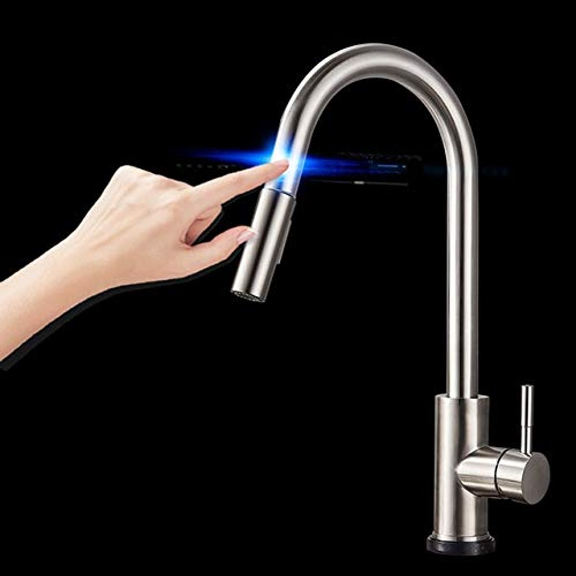 Producto RSZHHL Faucet Automatic Sensor Faucets Touch Inductive Kitchen Faucet Stainless Steel Water Saving Inductive  Water Tap Mixer Battery Power China Brushed Nickel