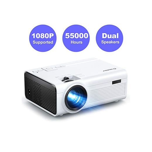 Crosstour Mini Proyector Portátil HD LED Soporte 1080P Vídeo Proyector Lampara con