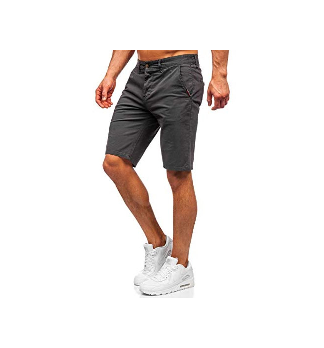 Product BOLF Hombre Pantalón Corto Deportivo Shorts Pantalón Cargo de Algodón Bermudas Deporte Estilo Diario Nature 6141 Grafito 30 [7G7]