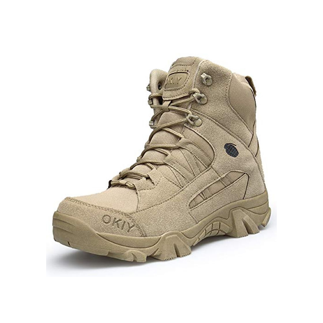 Product AONEGOLD Hombres Botas de Senderismo Zapatos de Trekking Botas Tácticas Transpirables Militar