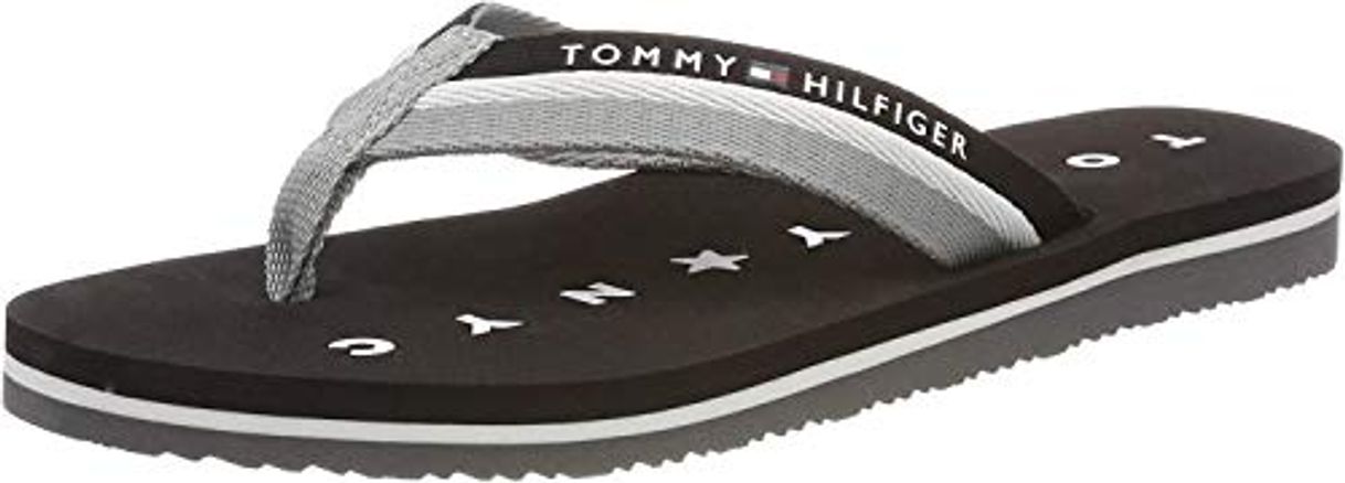 Productos Tommy Hilfiger Tommy Loves NY Beach Sandal, Chanclas para Mujer, Negro