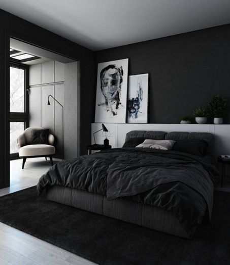 Black interior Dormitorio 