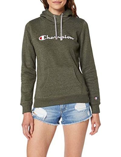 Champion Classic Logo para Mujer Sudadera con Capucha, Verde