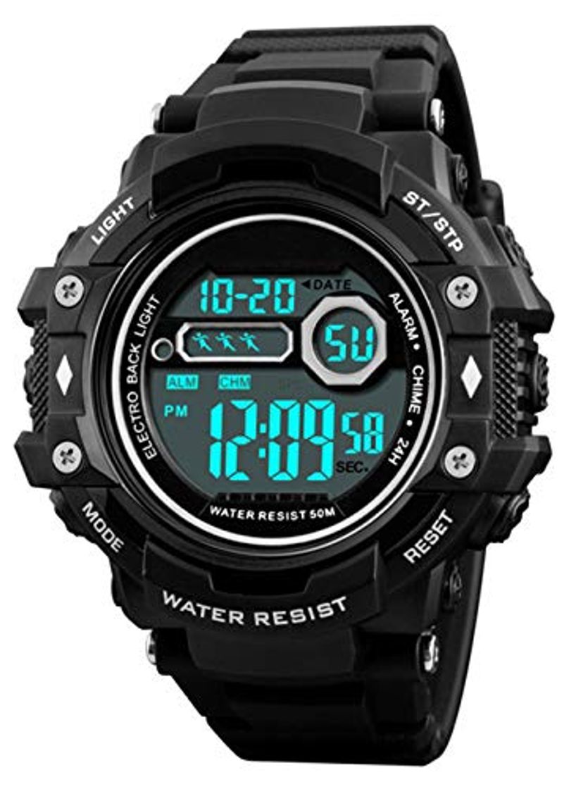 Products Reloj de Pulsera Digital para Hombres, Reloj Deportivo Militar Impermeable a Prueba