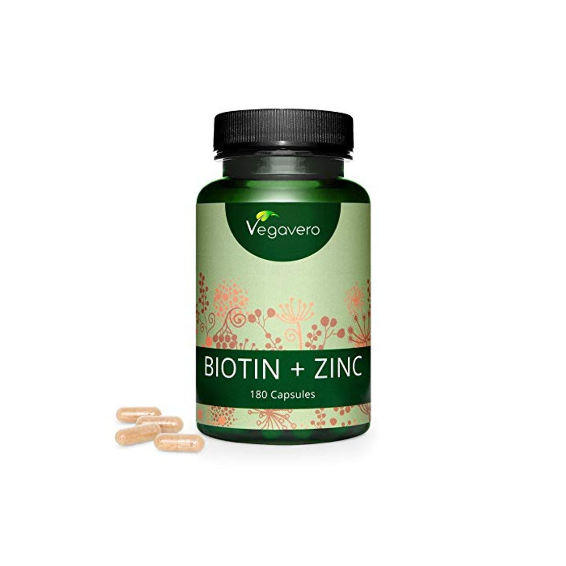 Belleza Biotina Vegavero® | 10.000 mcg con ZINC | Vegana & La Única