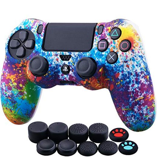 YoRHa Transferencia Agua Impresión Silicona Fundas Protectores Cubierta para Sony PS4/Slim/Pro Dualshock