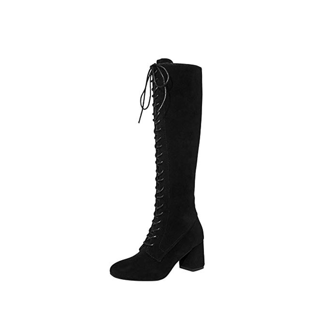 Moda Botas y Botines Altos Botas XL para Mujer Otoño Invierno Moda 2018 PAOLIAN Botas Militares cuña con Cordones Tacón Ancho Zapatos de Punta Señora Calzado Dama Talla Grande