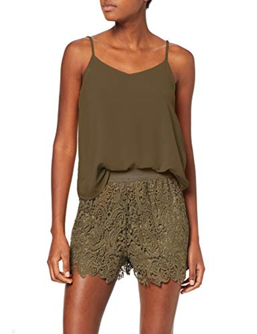 Social Only NOS Onlmoon SL Top Noos Wvn Camiseta sin Mangas, Verde