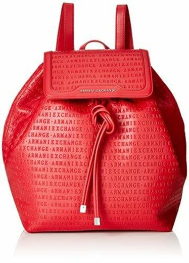 Armani Exchange - Denim Backpack, Mochilas Mujer, Rojo