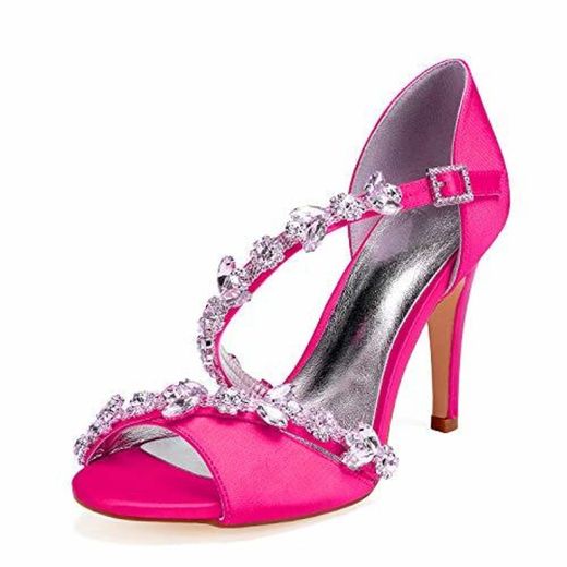 MEILISHOE Womens Satin Spring Summer Sweet Wedding Shoes Stiletto Heel Peep Toe