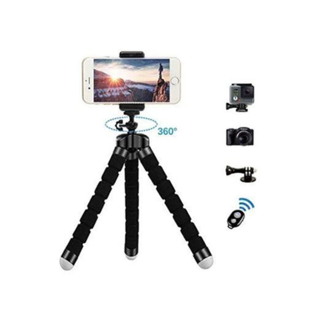 Social Zommuei - Mini Trípode, Móvil Flexible con Bluetooth Control Remoto y Adaptador