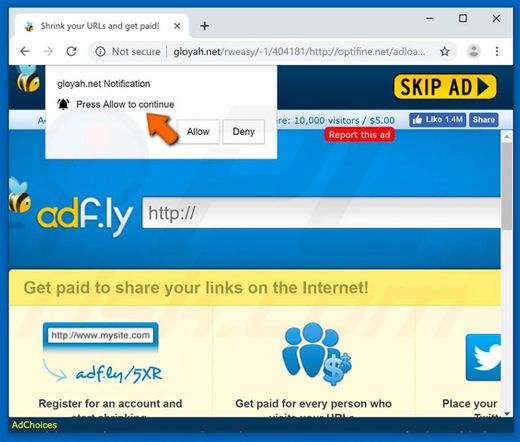 Adfly recortador de links