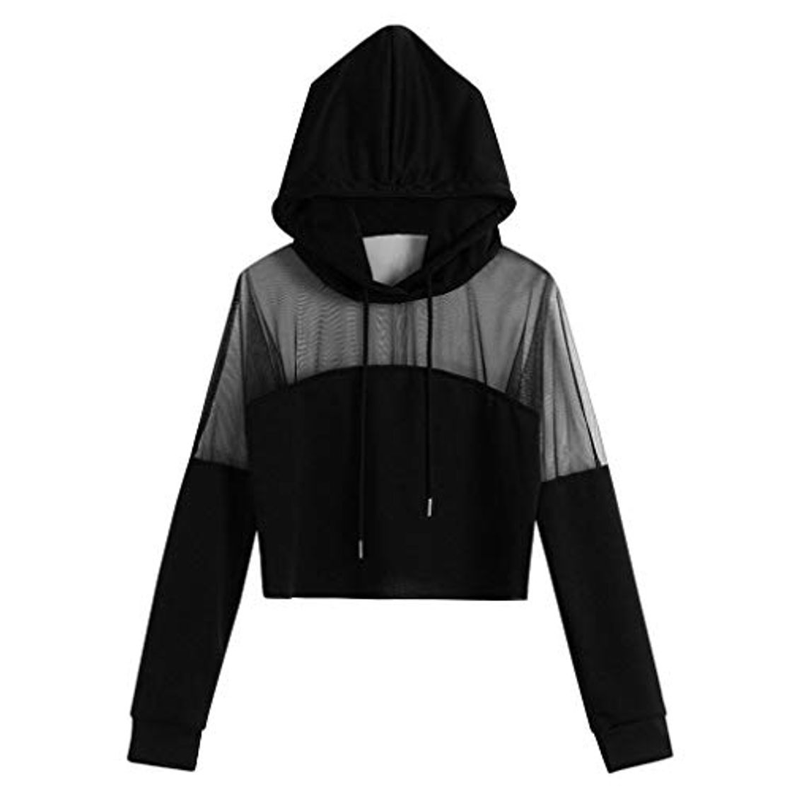 Fashion K-Youth Mujer Sudaderas Cortas, Sudaderas Tumblr Mujer Cortas Otoño Original Rejilla Patchwork