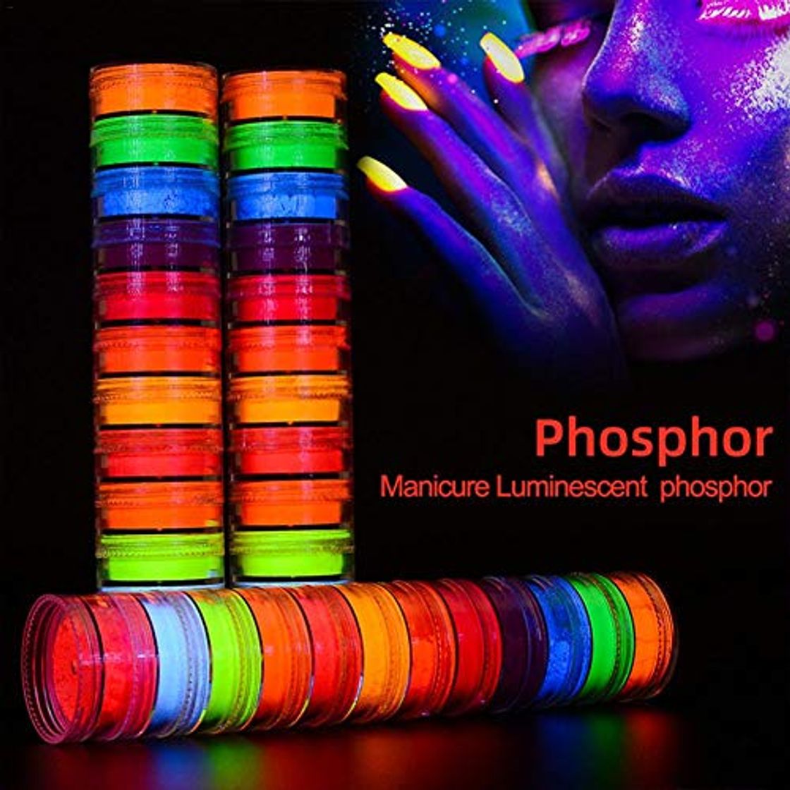 Producto fridaymonga Maquillaje En Polvo De Neón, Pintura De 12 Colores Polvo Fluorescente