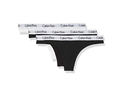 Calvin Klein Thong 3pk Tanga, Negro