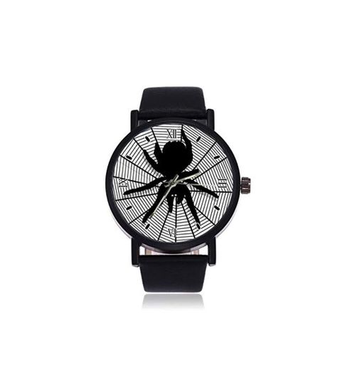 Reloj de Pulsera para Hombre de Spiderweb con Correa de Cuero y Cuarzo de Acero Inoxidable