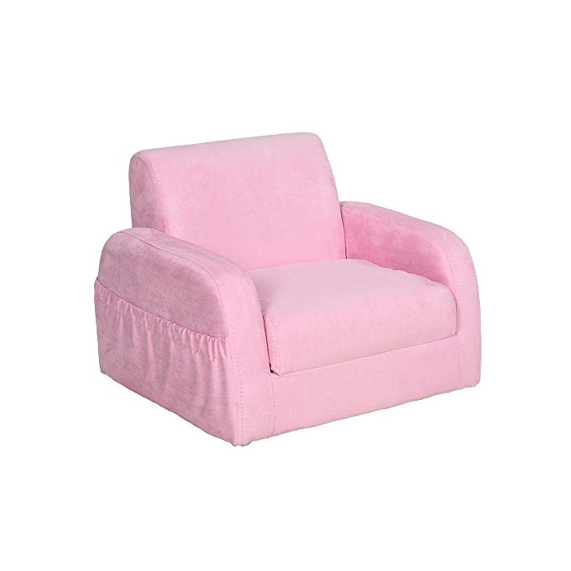 Producto HOMCOM Sillón Cama Diseño 2 en 1 para Niños Cama Infantil Plegable de 2 Posiciones con Reposabrazos Asiento Ancho Acolchado Cómodo 51x45x38 cm Rosa