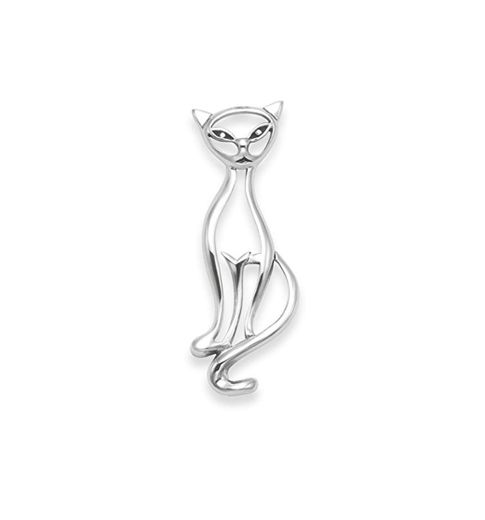 Caja de regalo - diseño abierto de plata de ley de gato