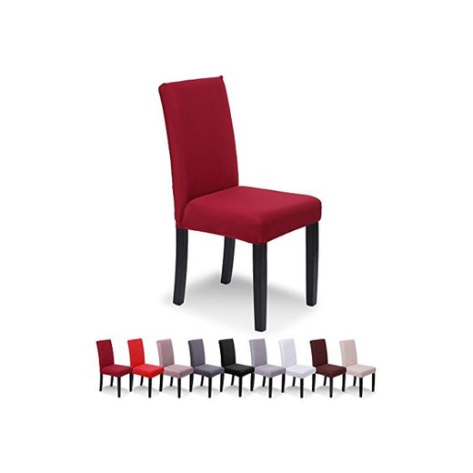 SaintderG® Fundas para sillas Pack de 6 Fundas sillas Comedor, Lavable Extraíble