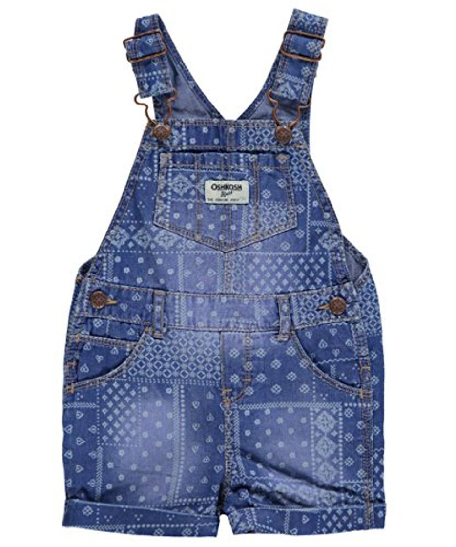 Moda Carters Baby Girls Patchwork Handkerchief Denim Shortalls 12M by Carter's