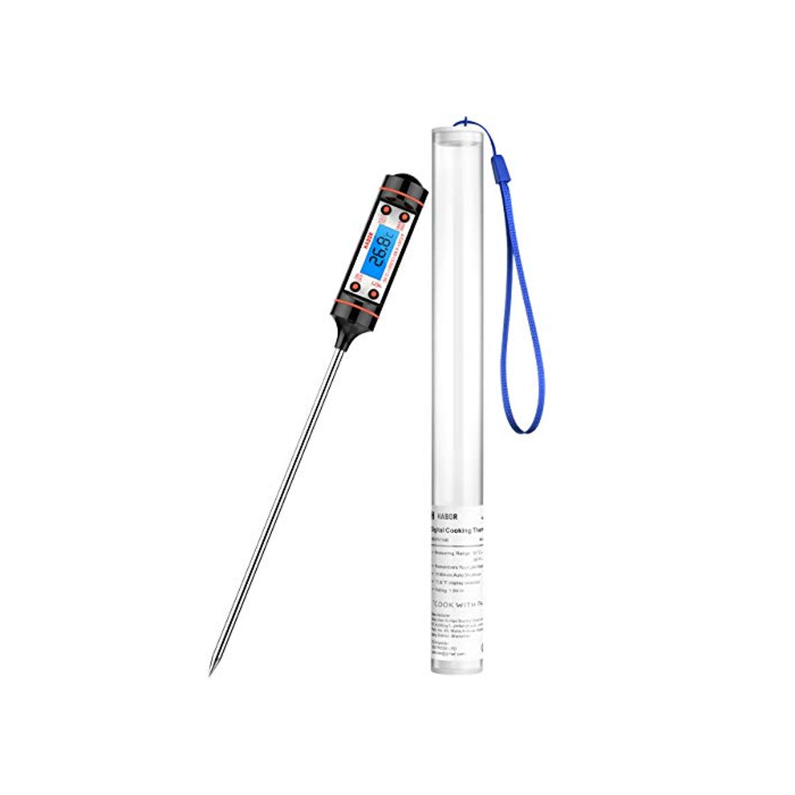 Social Habor HCP1 Termómetro Digital de Cocina con Pincho de Acero Inoxidable