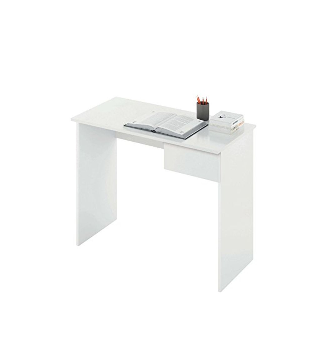 Social Abitti Escritorio Mesa de Ordenador Multimedia Color Blanco con cajón para Oficina