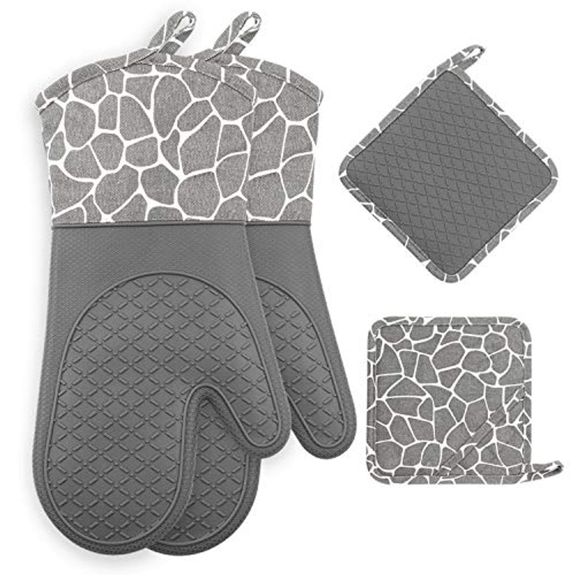 Producto Gesentur Guantes y agarraderas para Horno, Guantes Resistentes al Calor, Guantes de