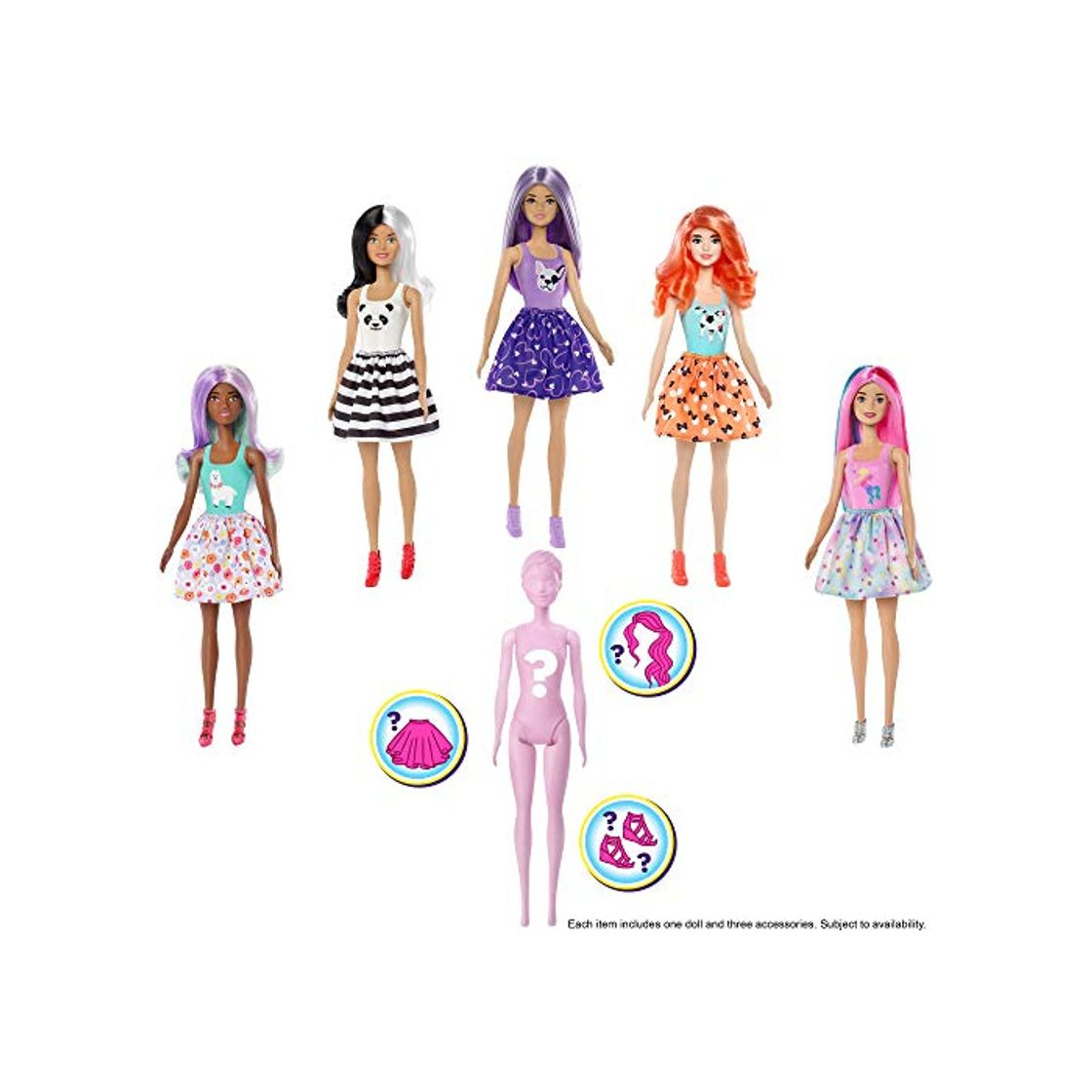 Product Barbie Color Reveal, muñeca que revela sus colores con agua, incluye ropa