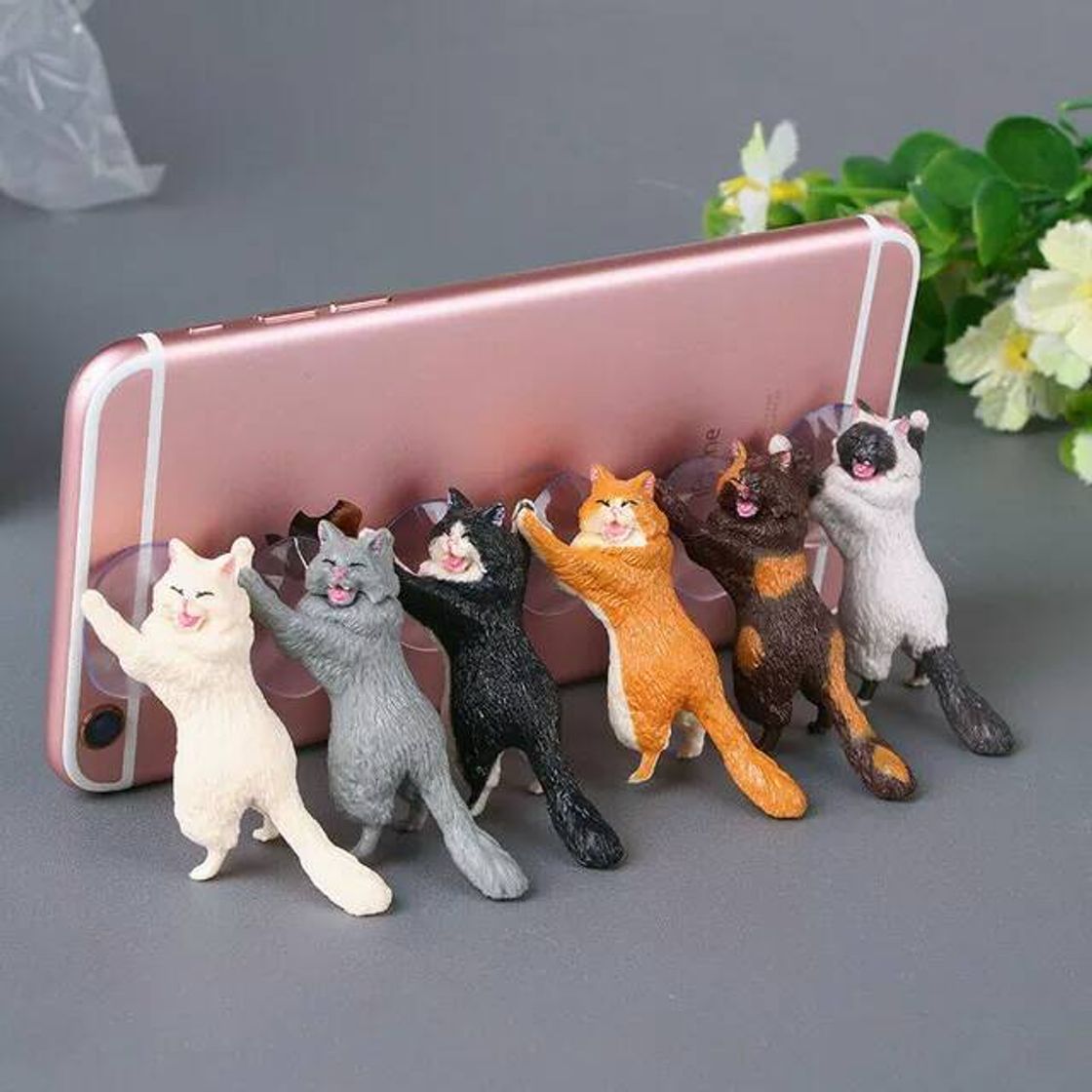 Moda Suporte para celular de resina em formato de gatinho!