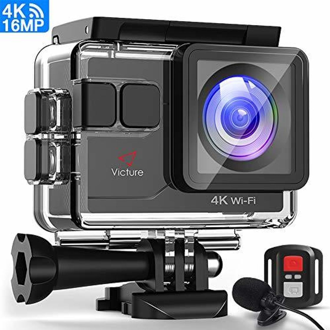 Social Victure Cámara Deportiva 4K Wi-Fi 16MP Camara Acuática Camaras Acción Sumergible de