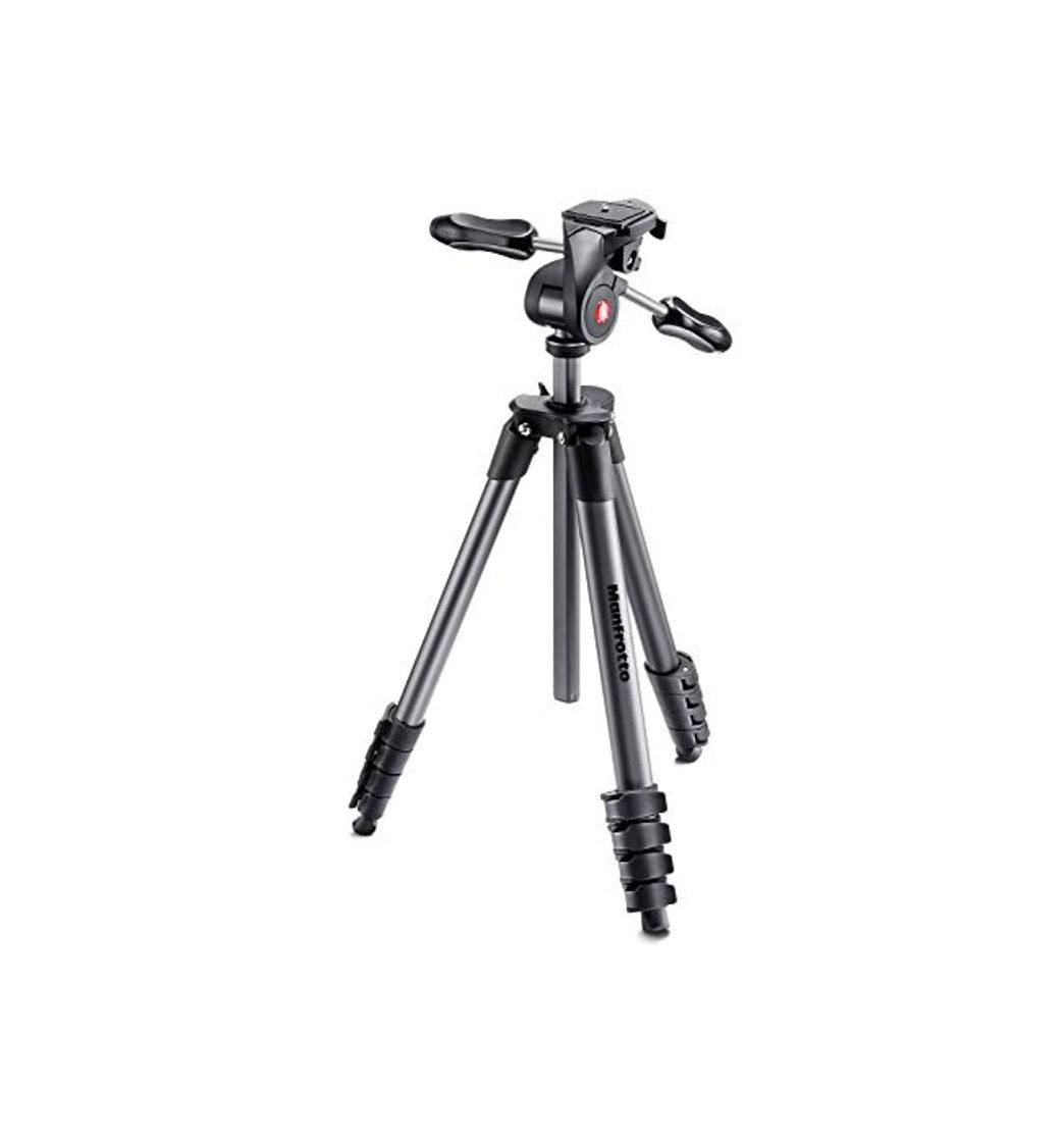 Electronic Manfrotto Compact Advanced, Trípode Fotográfico con Rótula 3 Way , para Cámaras