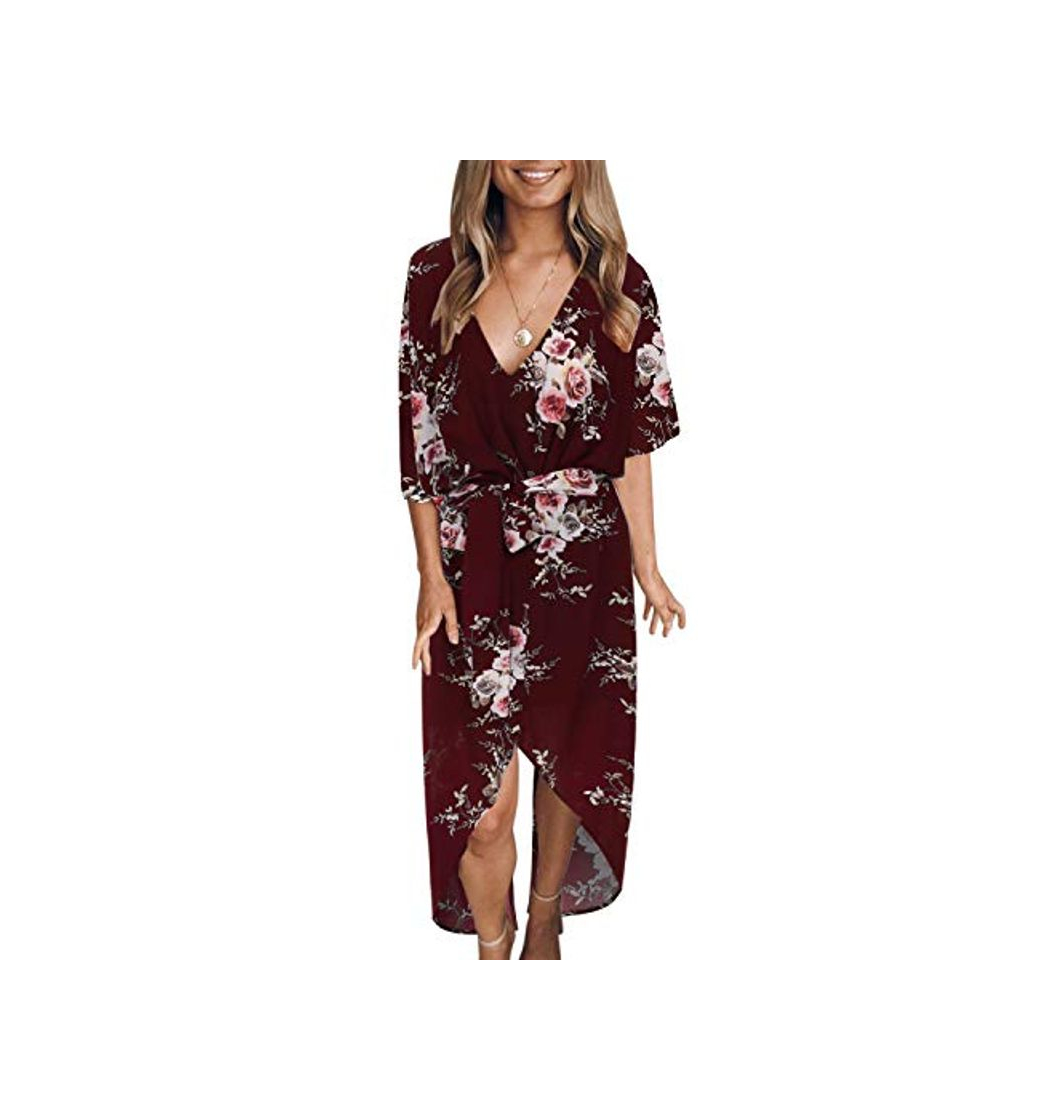 Social Yoins - Vestido de verano largo - Elegante vestido de mujer con