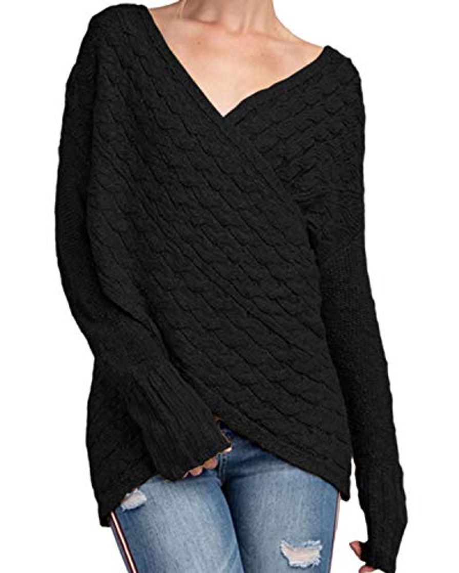 Producto YOINS Jersey Punto Mujer Invierno Suéter Cuello en V Jerséis Manga Larga