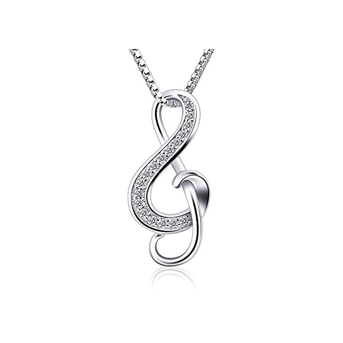 Social B.Catcher Collar Mujer 925 Plata de Ley ''Nota Musical'' con para Regalo