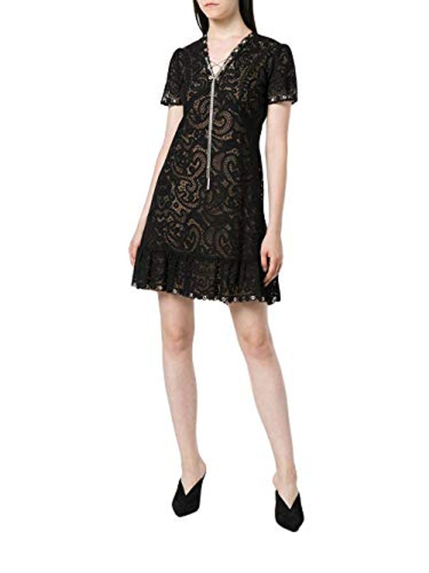 Places Michael Kors Vestido M/C Encaje Arandelas Plata MU88Y2R95T Color Negro