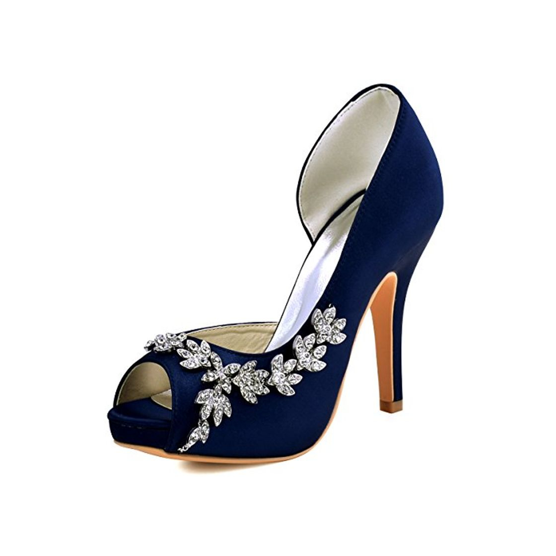 Social ElegantPark HP1560IAC Mujer Plataforma Peep Toe TAC¨®n Aguja Satin Zapatos De Noche Azul Marino EU 39
