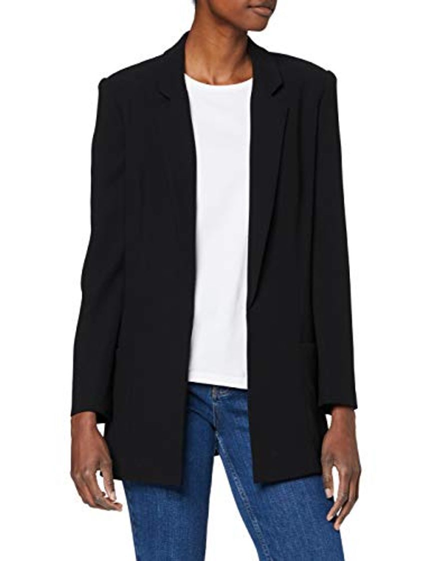 Moda Armani Exchange Long Armani Blazer Chaqueta de Traje, Negro