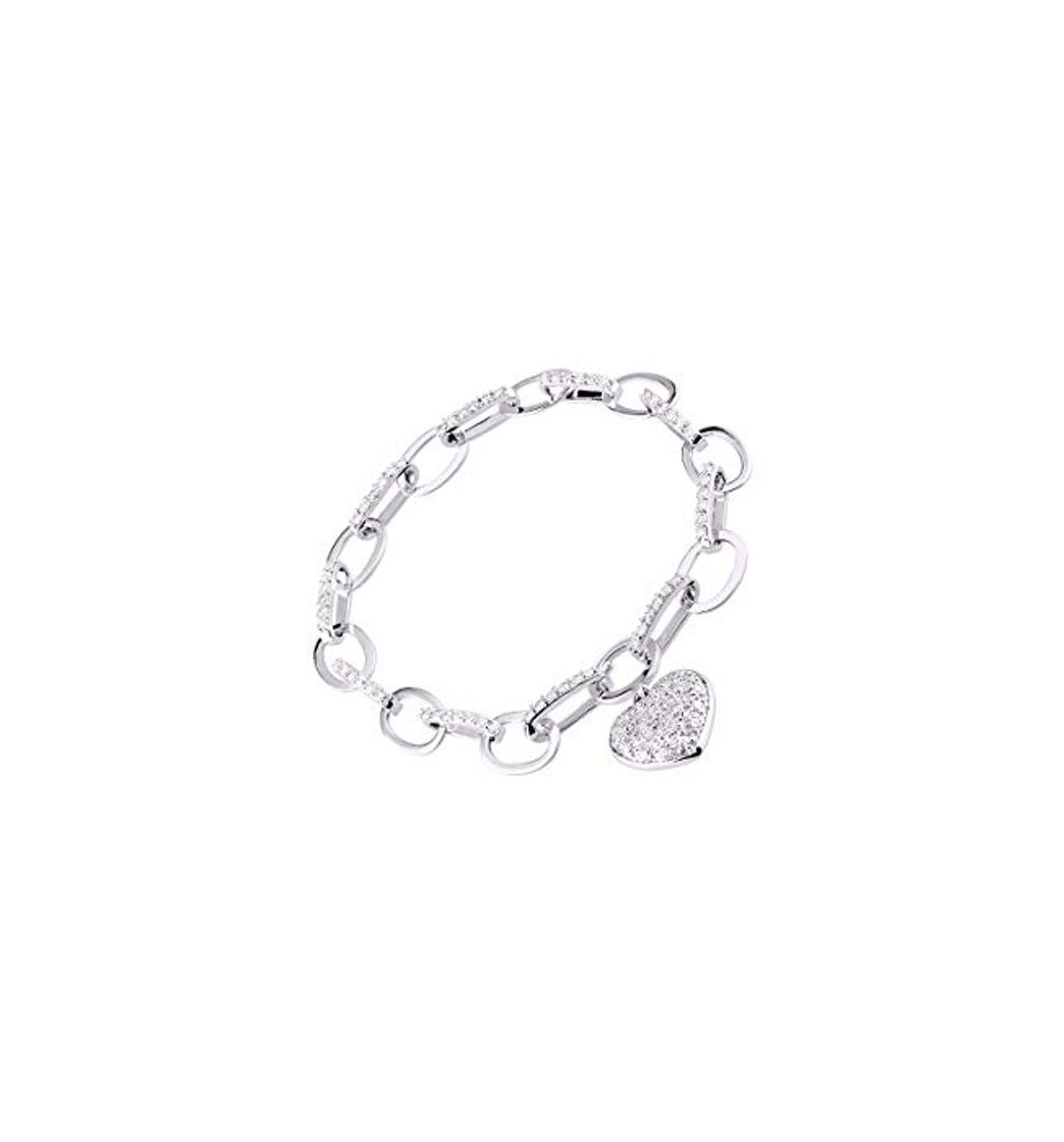 Fashion Diamante tenis pulsera – 14 K oro blanco Tiffany estilo corazón