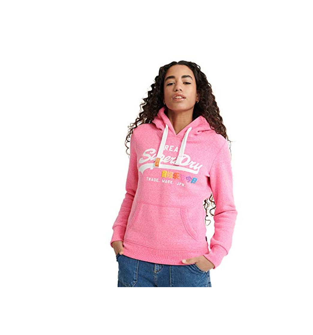 Social Superdry Vintage Logo Pop Entry Hood suéter, Rosa