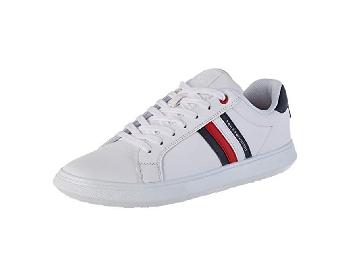 Fashion Tommy Hilfiger Essential Leather Cupsole, Zapatillas para Hombre, Blanco