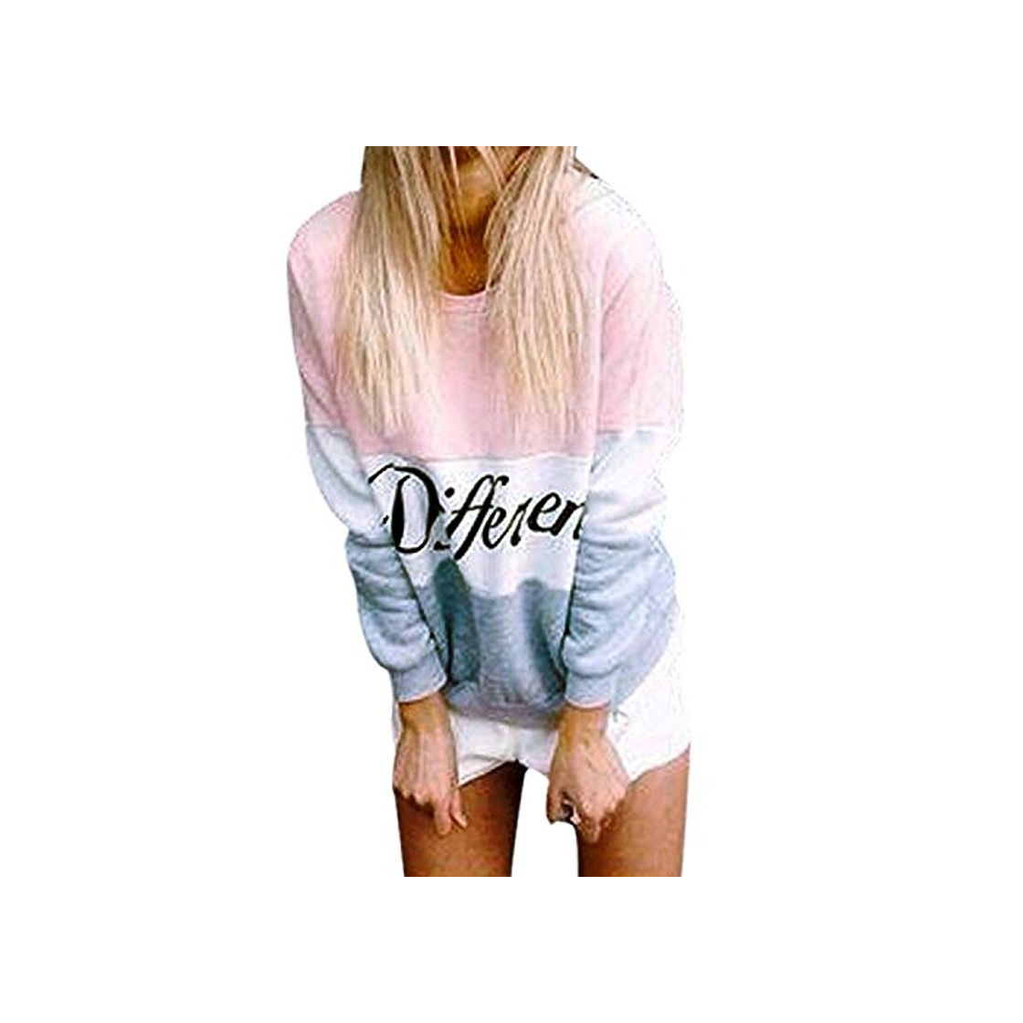 Social Mujer Sudaderas Sin Capucha Otoño Invierno Manga Larga Elegante Cuello Redondo Pullover Anchas Patchwork Carta Impreso Sweatshirt De Marca Deportes Casual Deporte Moda