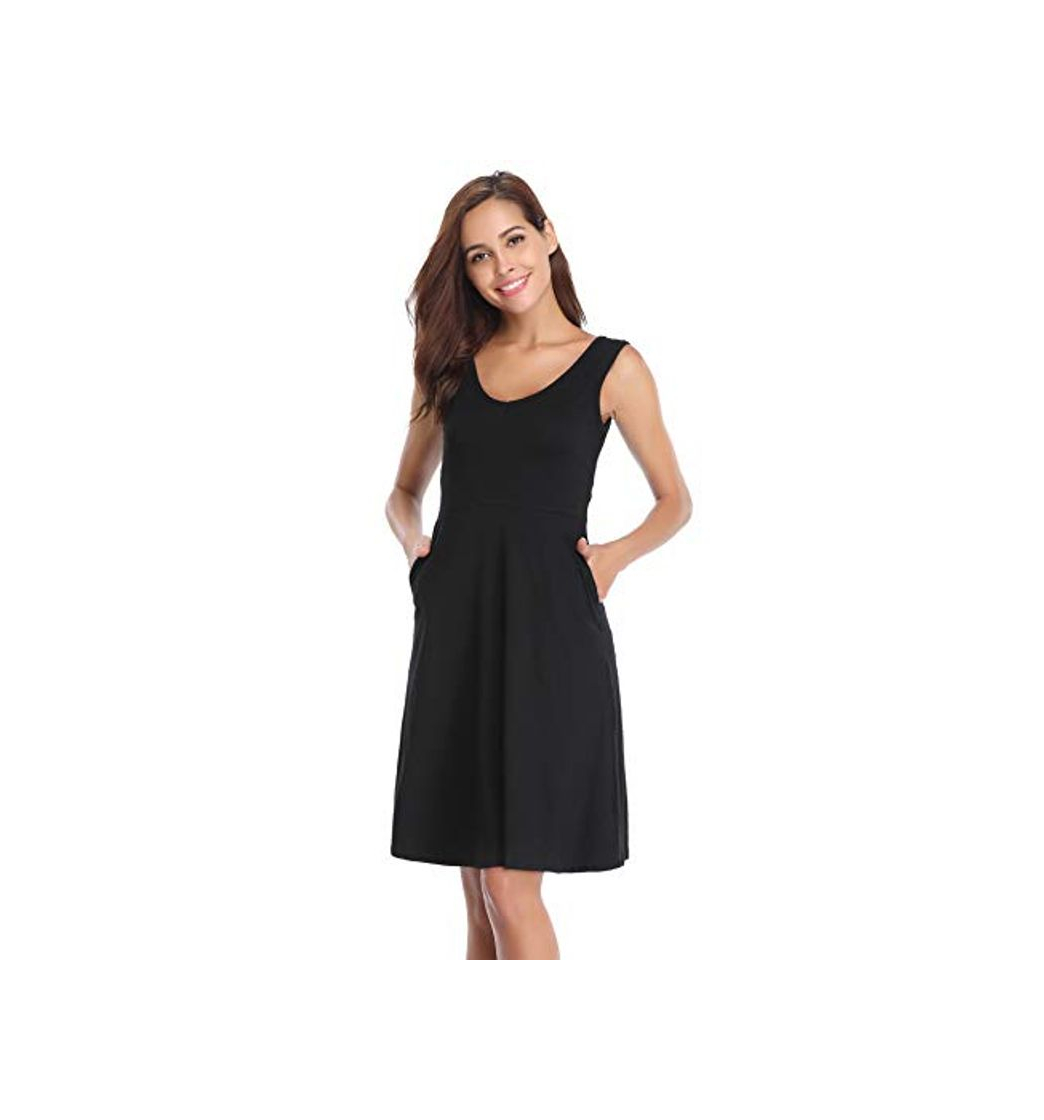 Producto Hawiton Vestido Mujer Verano Pijama Corto Camisón Algodón Sin Manga Ropa de