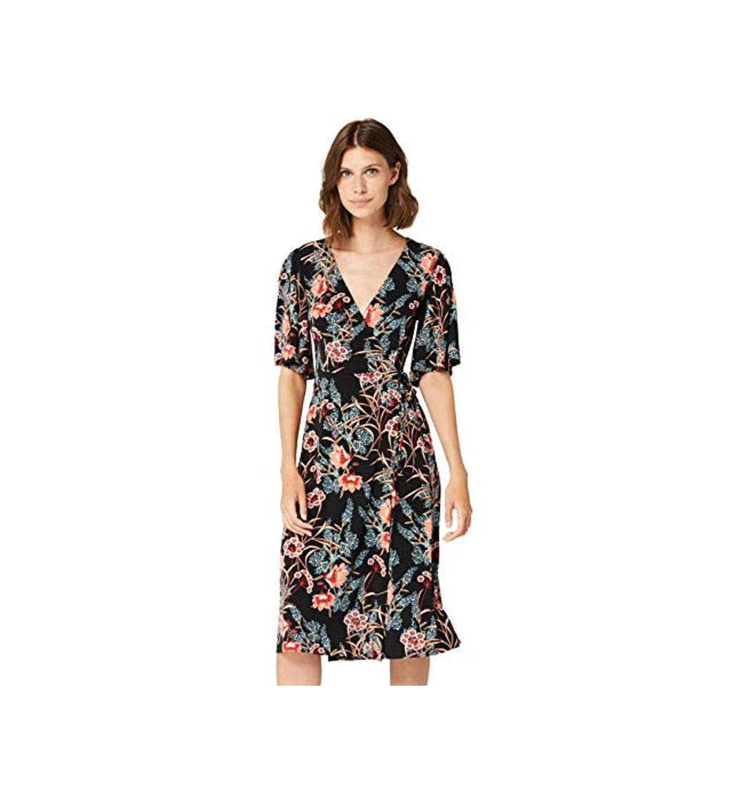 Producto Marca Amazon - TRUTH & FABLE Vestido Midi Evasé de Punto Mujer,