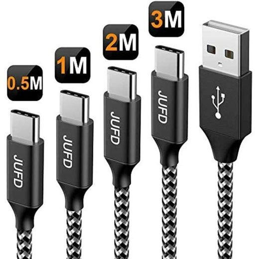 JUFD USB Tipo C Cable, 0.5M+1M+2M+3M