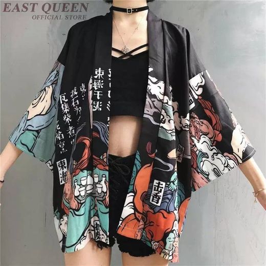 Traje kimono cardigan mujer yukata