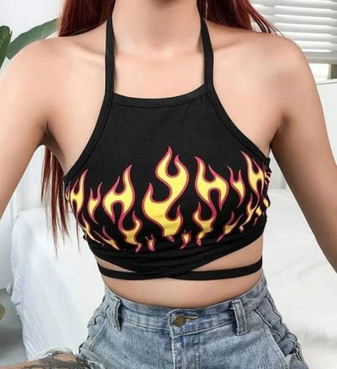 HOT AS FIRE CROSS BANDAGE TANK TOP

