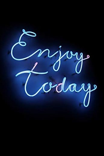 Enjoy Today: Neon Sign - 6x9 120 page lined paperback notebook -