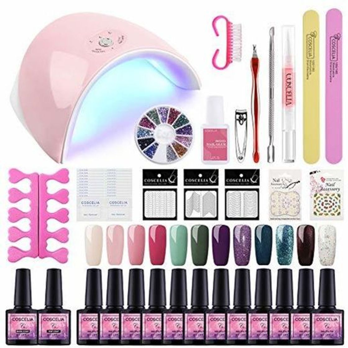 Belleza Saint-Acior 36W UV/LED Lámpara Secador de Uñas 12PCS Esmalte Semipermanente Soak off