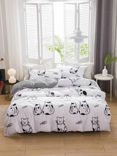 SHEIN-Juego de cama de gato 